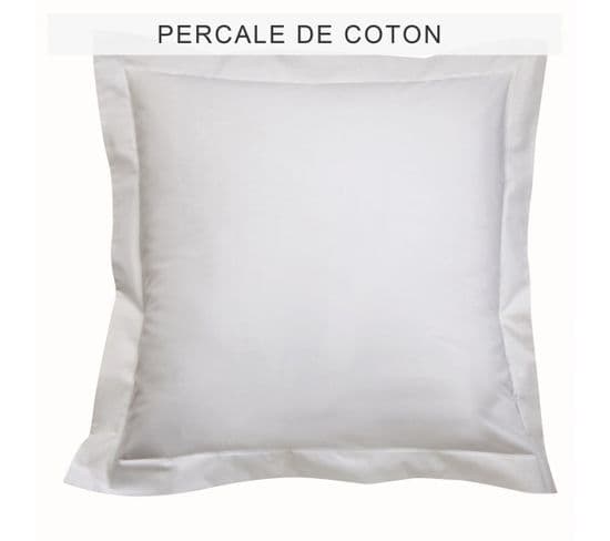 Taie D'oreiller Percale Coton Tertio®  Blanc -50 X 70 Sans Volant