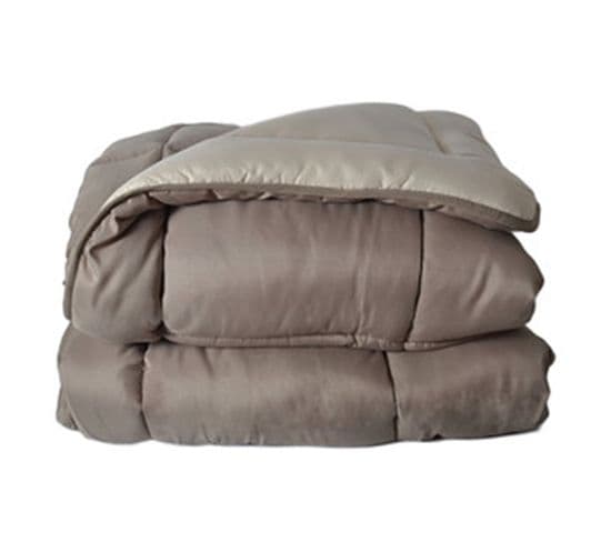 Couette Microfibre Bicolore 400 Gr/m2 - 140x200 Cm - Taupe