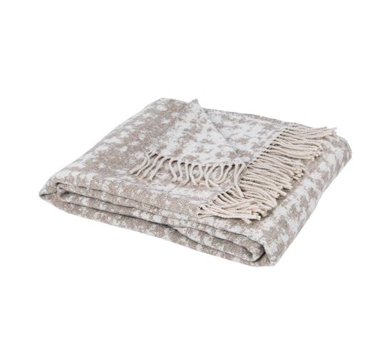 Plaid Bellagio Galet X Mousse 140 X 180 Cm Beige, Blanc