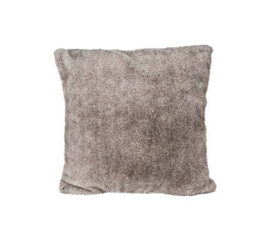 Coussin Imitation Fourrure - 45x45 Cm - Taupe