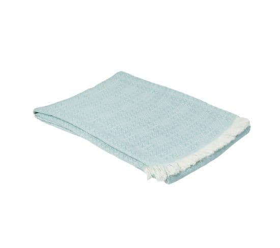 Plaid Madere Lune Bleue 130 X 170 Cm Bleu Clair