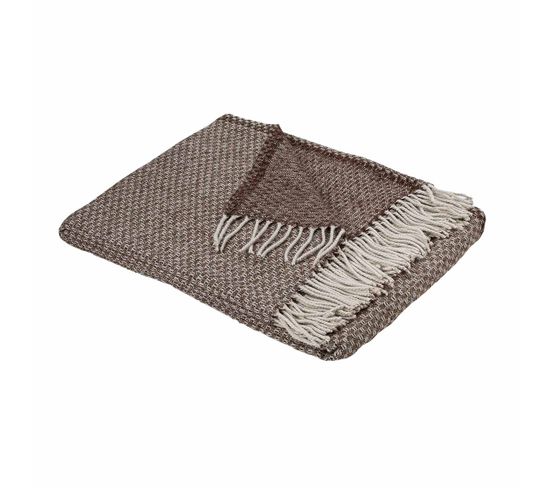 Plaid Feroe Tabac 130 X 170 Cm Marron