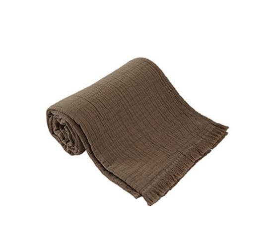 Plaid Brehat Moka 125 X 180 Cm Marron