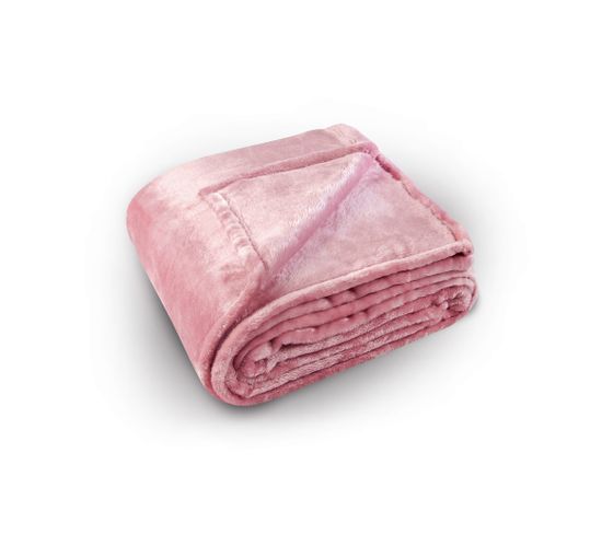 Couverture Polaire Unie "pilonga" - 180 X 220 Cm - Rose