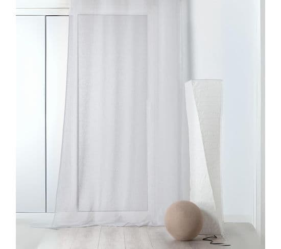 Rideau Voilage Tamisant En Poly-lin - 145x240 Cm - Blanc