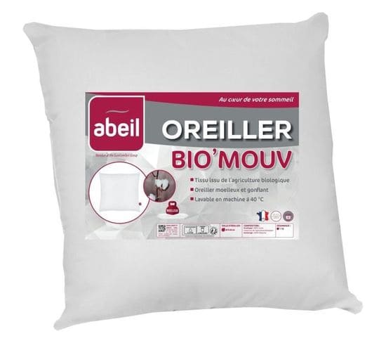 Oreiller Bio' Mouv - 60 X 60 Cm - 100% Coton Bio