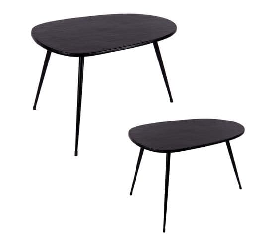 Set De 2 Tables Basses Organic Noir