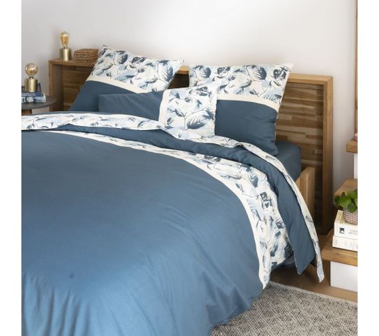 Parure De Lit 100% Coton 57 Fils Automnia Ocean Blue Taille 220x240 Cm