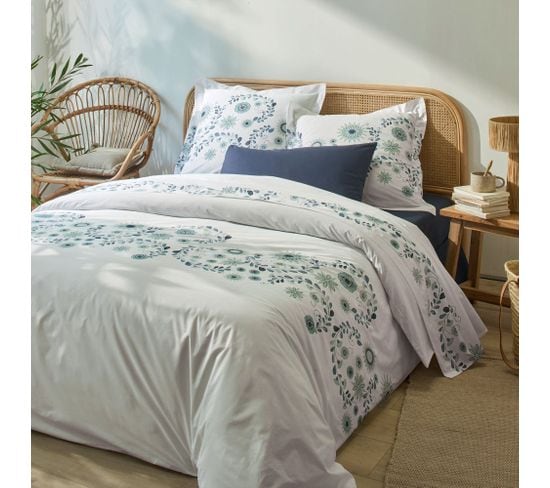 Housse De Couette 240x260 Cm + 2 Taies 100% Percale De Coton Folk Ombre