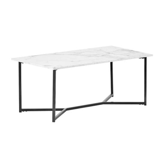 Table basse rectangulaire moderne en bois du milieu du siècle pour salon, blanc