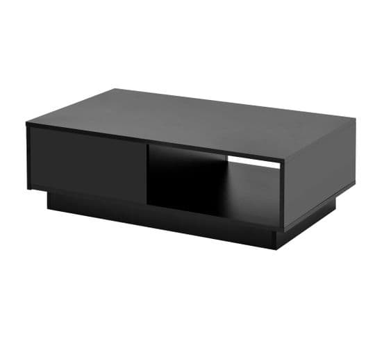 Table basse moderne avec LED 99x55x32,  Table de salon noir rectangulaire