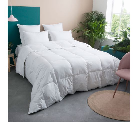 Couette Temperee 70% Duvet - Coton - Annabelle 220 X 240 Cm Blanc