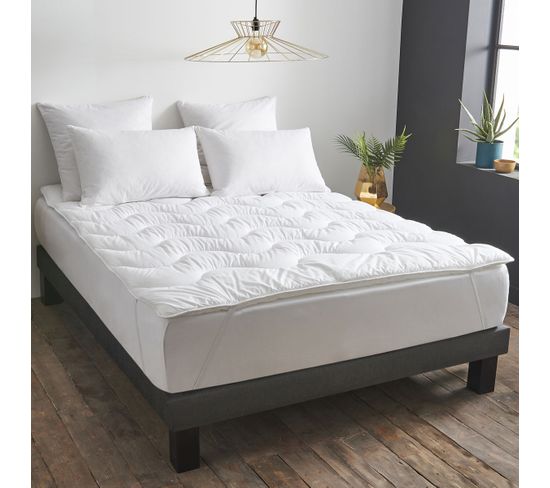 Surmatelas Gonflant Durable - Coton Bio - Théodore 140 X 190 Cm Blanc