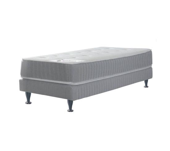 Ensemble Matelas Ressort 90x190 cm + Sommier - H24 cm - Ressort Ensachés, Ferme