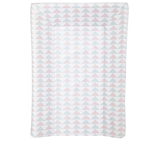 Matelas À Langer Luxe 50x70 Cm Géométrique Rose Et Gris