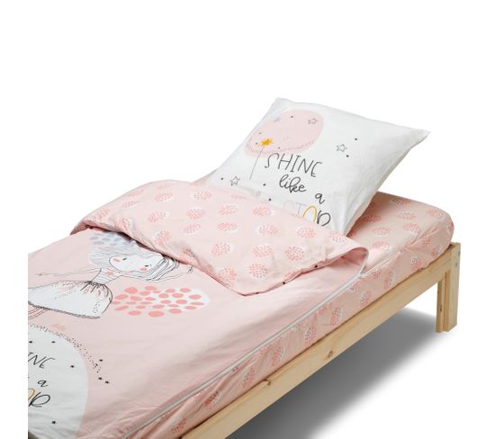 Rechange Caradou® Parure De Lit Enfant 90x190cm Sans Couette Motif Princesse Shine