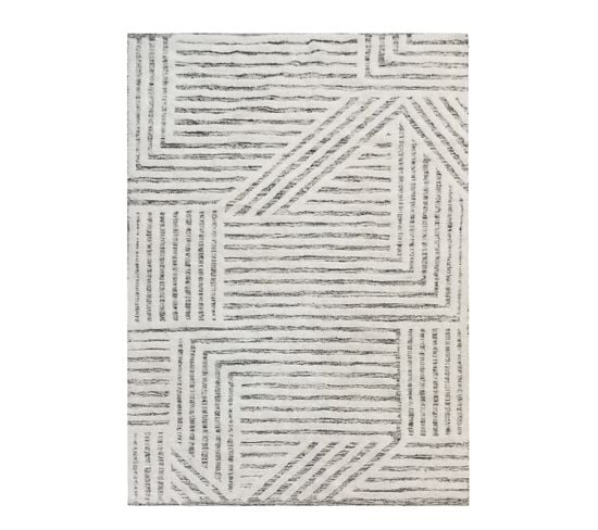 Jive - Tapis Déco En Coton Noir Et Blanc