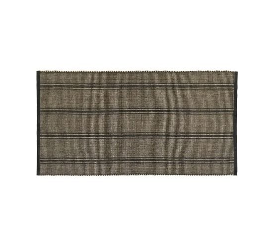 Jane - Tapis Déco En Coton Beige Et Noir