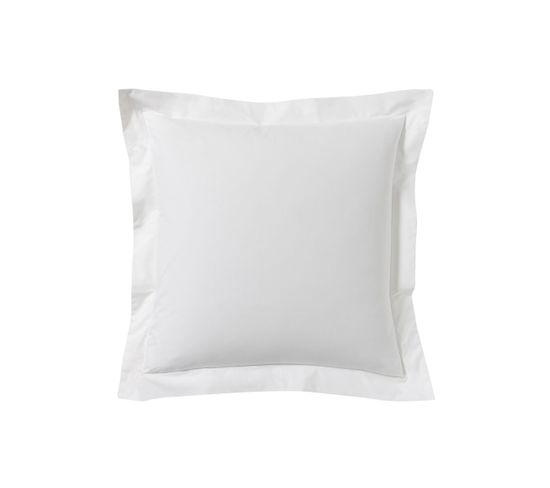 Taie D'oreiller Unie En Coton, Made In France Blanc 63x63