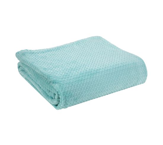 Plaid Gaufrette Aqua 130 X 160 Cm