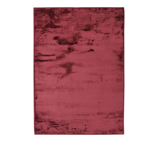 Tapis Extra-doux Effet Velours Rouge Foncé 120x170 - Flanelle