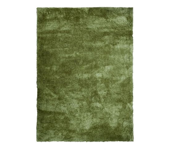 Tapis à Poils Longs Toucher Laineux Vert Rouillé 120x170 - Cocoon