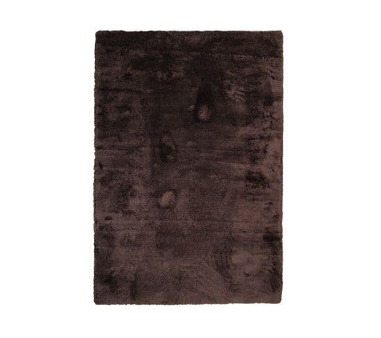 Tapis À Poils Longs Extra-doux Marron Foncé 120x160 - Sauvage