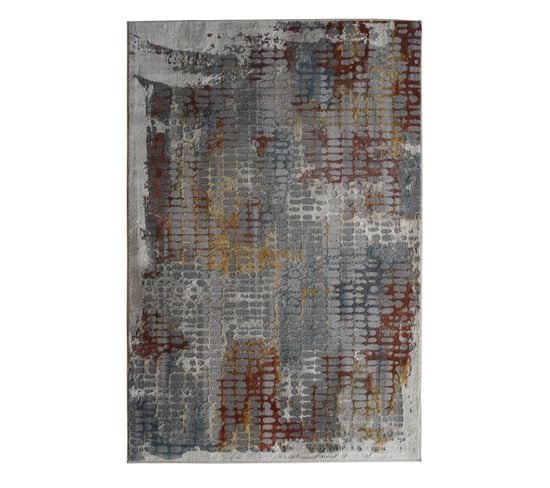 Tapis Graphique Effet 3d Gris Jaune 120x170 - Goyave 3d