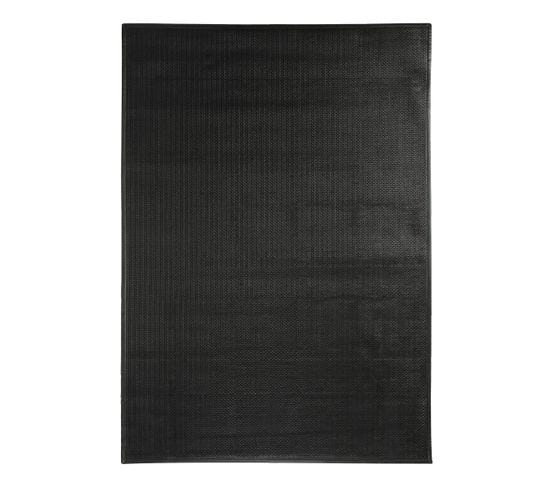 Tapis En Cuir Noir 55x85 - Skin