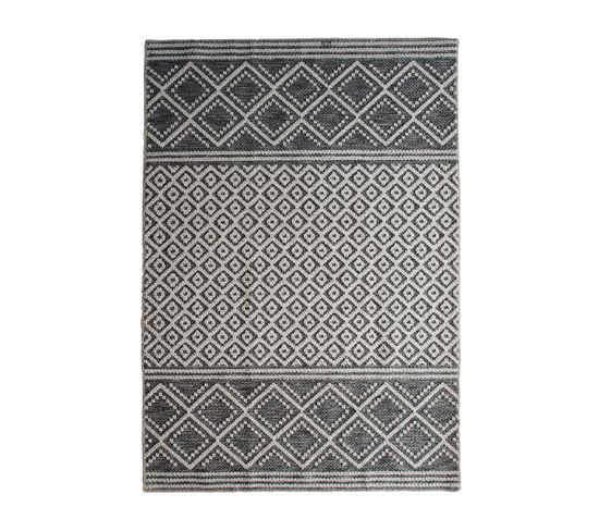 Tapis En Polypropylène Et Coton Motif Croisillons Gris 120x170 - Media Croisillons