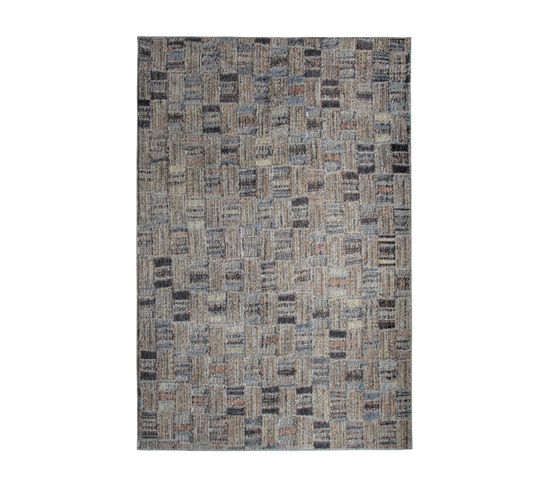 Tapis Extra-doux Motif Marqueterie Gris 120x170 - Recycle Marqueterie