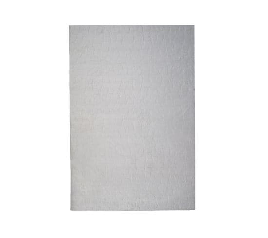 Tapis à Relief Galet Extra-doux Blanc 160x230 - Galet