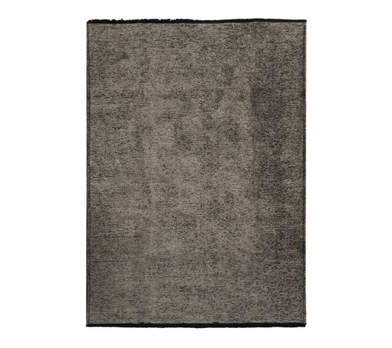 Tapis En Coton Et Polyester Lavable Tissé Plat Anthracite 160x230 - Venice