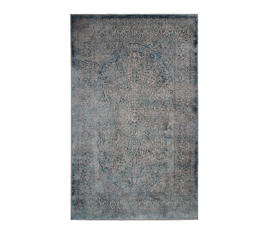 Tapis Graphique Effet Rosace Gris 160x230 - Borges Rosace