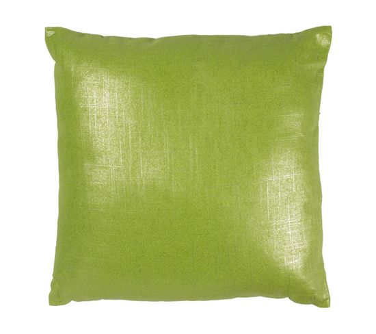 Coussin En Coton, Lin Et Lurex Aux Reflets Irisés Vert 40x40 - Comete Old