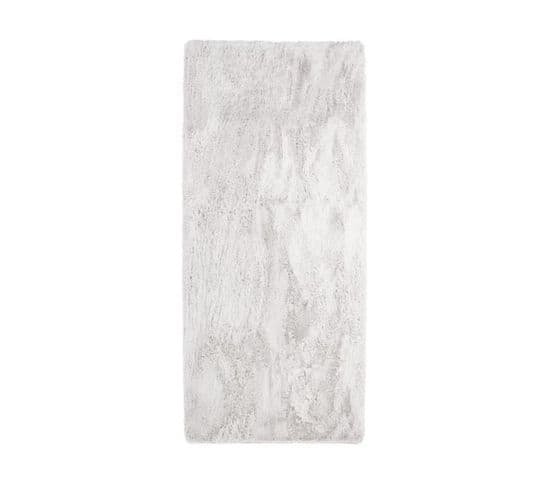 Tapis De Salon Ou Chambre - Microfibre Extra Doux - 80 X 180 Cm - Blanc