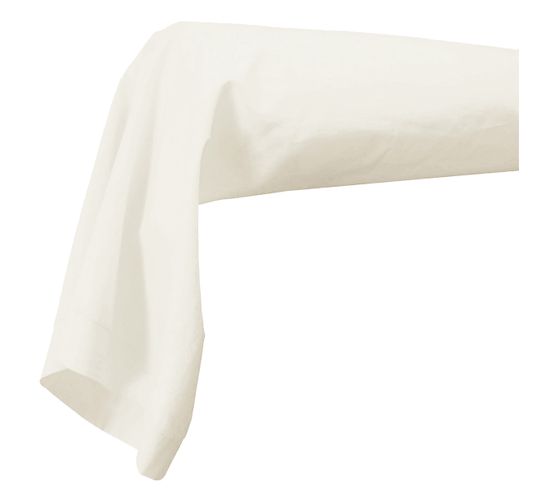 Taie De Traversin Unie En 100% Coton - 86 X 140 Cm - Blanc