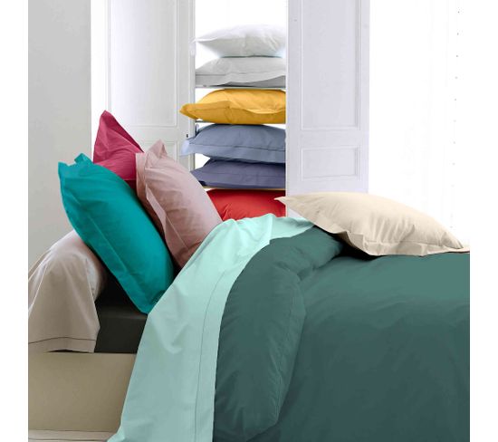 Housse De Couette Percale Made In France Vert 140x200