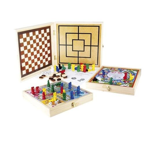 Jeu De Société Jeujura Coffret Bois 100 Jeux De Société Traditionnels