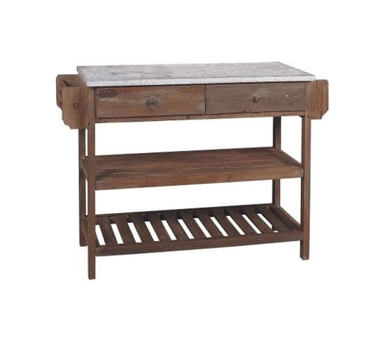 Console En Bois Et Zinc