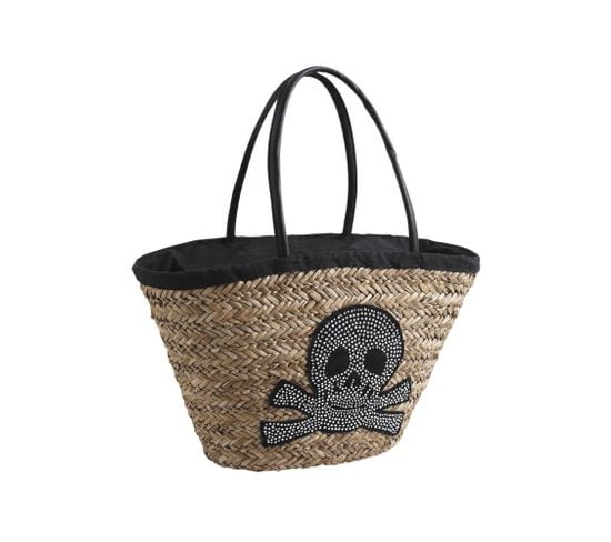 Panier De Plage Strass Skull