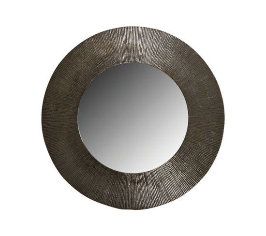 Miroir Rond Métal Zinc Antique