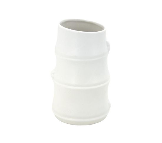 Vase Céramique Blanc Design Bambou