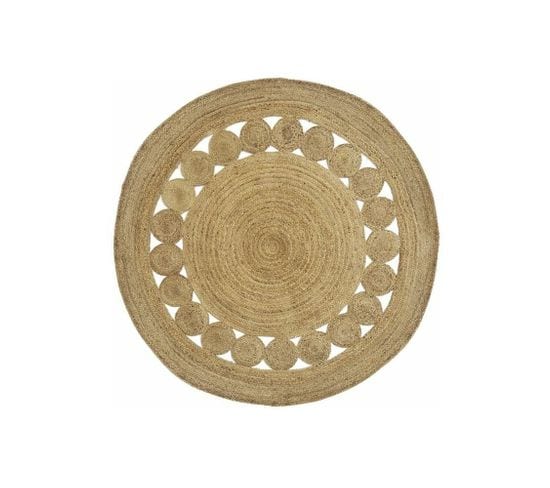 Tapis Rond En Jute Naturelle Ajourée Diamètre 180cm