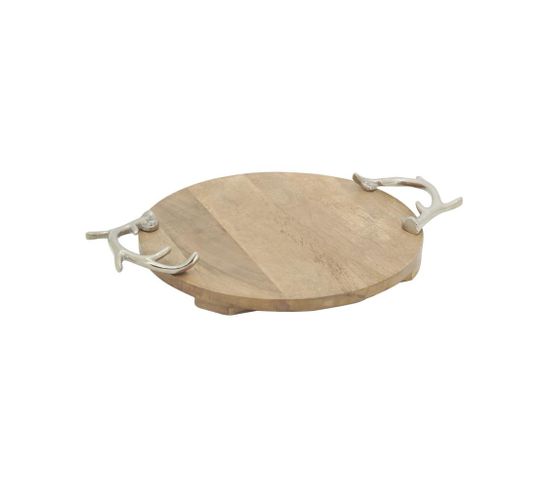 Plateau Cerf En Bois Et Aluminium