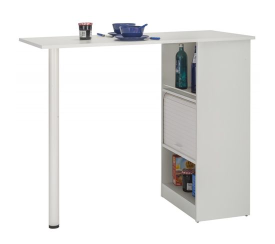 Table De Cuisine Et Meuble De Rangement Blancs - Coloris: Blanc