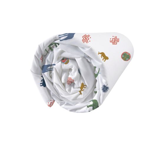 Drap Housse Imprimé 100% Coton, African Spirit 90x190/200cm - Bonnet 30cm