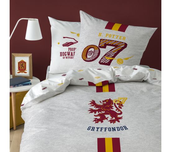 Parure De Lit Imprimée 100% Coton, Harry Potter Team G 140x200+63x63cm