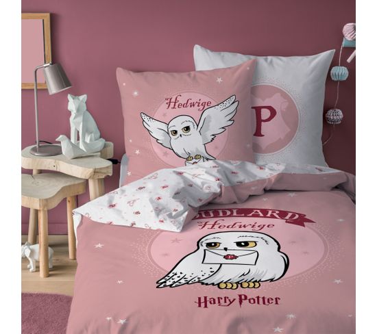 Parure De Lit Imprimée 100% Coton, Harry Potter Fly 140x200+63x63cm