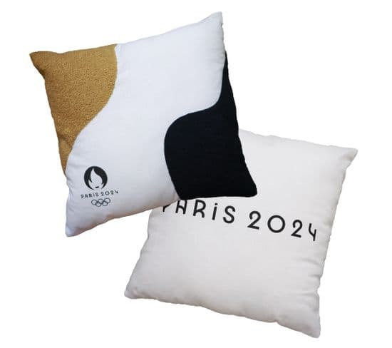 Coussin Tufté 100% Coton, Paris 2024 Jeux Olympiques Premium 40x40cm